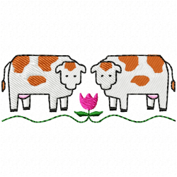 Cows Embroidery Design 3 Cows Embroidery Design 3